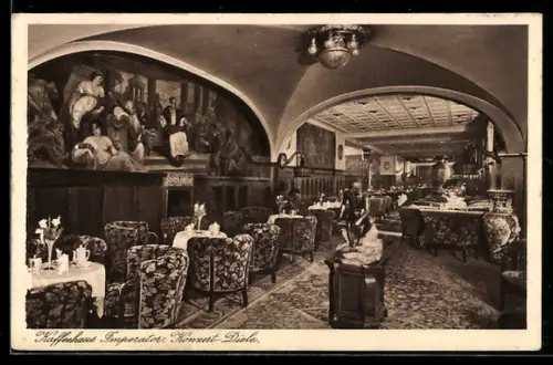 AK Berlin, Kaffeehaus Imperator, Friedrichstrasse, Konzerthalle, Diele, Innenansicht