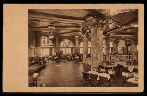 AK Berlin-Tiergarten, Kaffee Vaterland, Betreiber Kempinski, Am Potsdamer Platz, Innenansicht