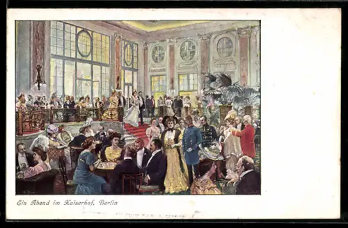 AK Berlin, Hotel Kaiserhof, Abendgesellschaft