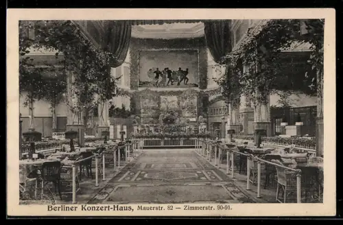 AK Berlin, Konzert-Haus, Mauerstr. 82, Zimmerstr. 90-91, Innenansicht