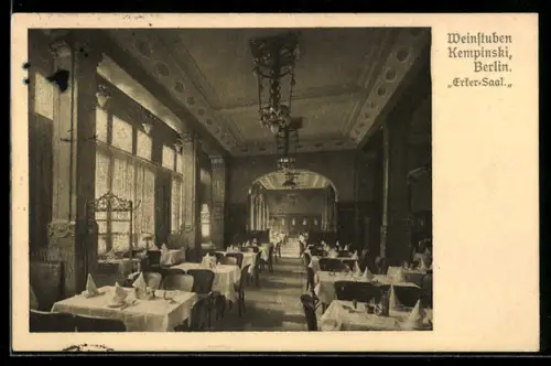 AK Berlin, Restaurant Weinstube Kempinski, Erker-Saal