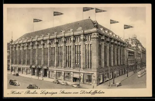 AK Berlin, Hertie Warenhaus in der Leipziger Strasse am Dönhoffplatz