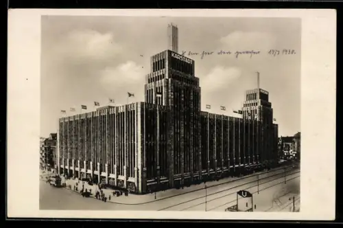 AK Berlin-Neukölln, Karstadt AG am Hermannplatz, U-Bahn-Station