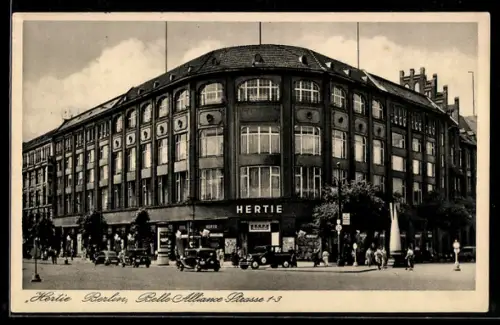 AK Berlin-Kreuzberg, Hertie Warenhaus, Belle-Alliance-Strasse 1-3