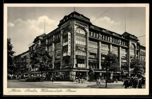 AK Berlin, Hertie Warenhaus in der Wilmersdorfer Strasse
