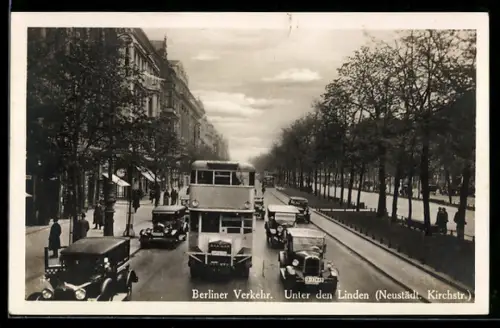 AK Berlin, Verkehr Unter den Linden, Neustädt. Kirchstr.