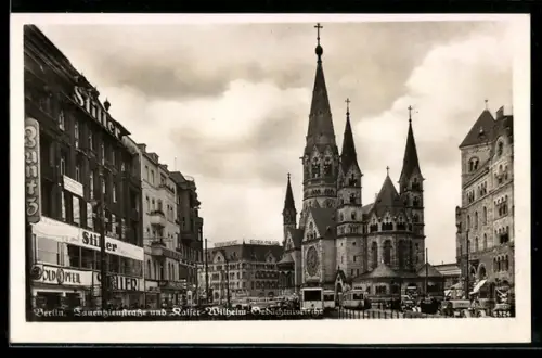AK Berlin-Charlottenburg, Tauentzienstrasse, Kaiser-Wilhelm-Gedächtniskirche