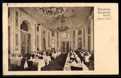 AK Berlin, Gasthaus Weinstuben Kempinski, Ladiner Saal