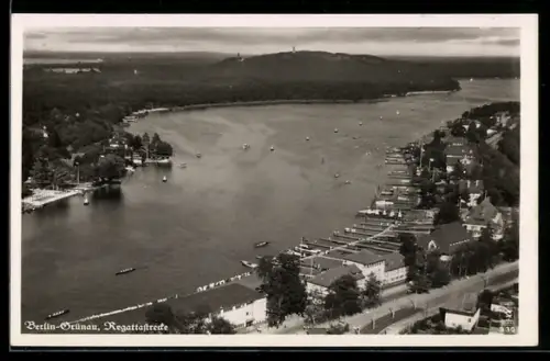 AK Berlin-Grünau, Regattastrecke aus der Vogelschau