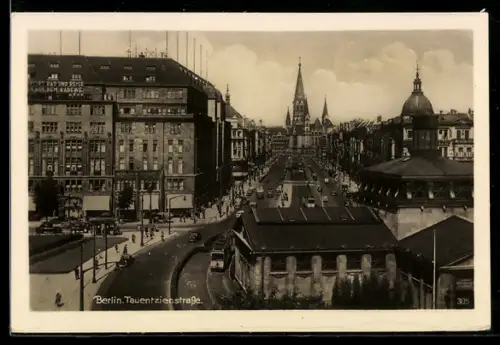 AK Berlin-Charlottenburg, Tauentzienstrasse mit Strassenbahn
