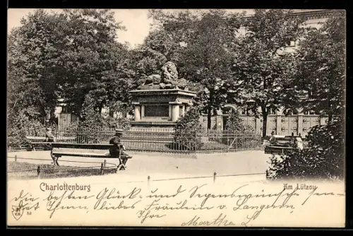AK Berlin-Charlottenburg, Am Lützow, Löwendenkmal