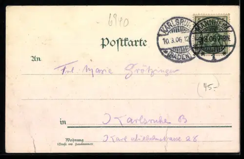 Lithographie Weinheim, Fuchs`sche Mühle