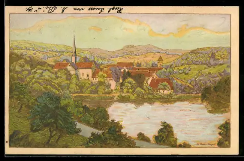 Künstler-AK Maulbronn, Ansicht von Osten