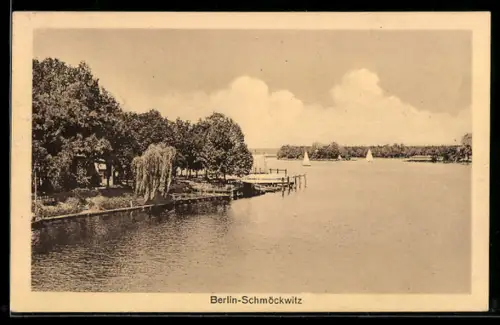 AK Berlin-Schmöckwitz, Seddinsee, Gasthaus Zur Palme, Inh. Petersche Erben