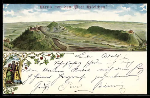 AK Drei Gleichen, Burgenlandschaft mit den Drei Gleichen