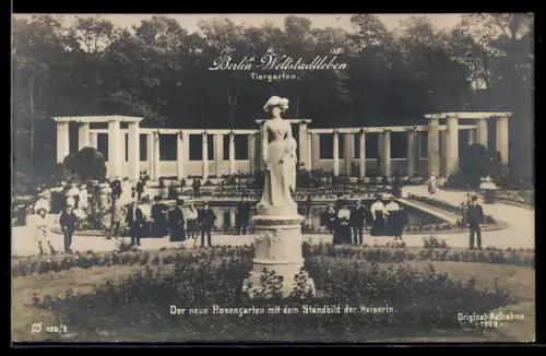 AK Berlin-Tiergarten, Rosengarten mit Standbild der Kaiserin