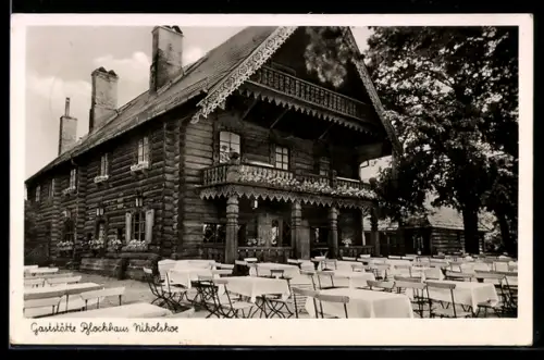 AK Berlin-Wannsee, Nikolskoe, Gasthaus Blockhaus Nikolskoe