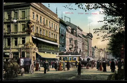 AK Berlin, Unter den Linden, Victoria Café