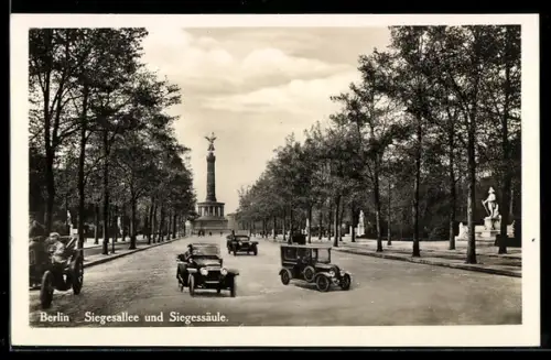 AK Berlin-Tiergarten, Siegesallee, Siegessäule