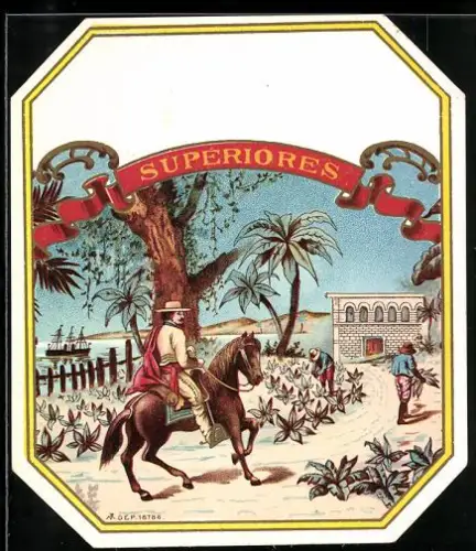 Getränkeetikett Superiores, Reiter an der Küste