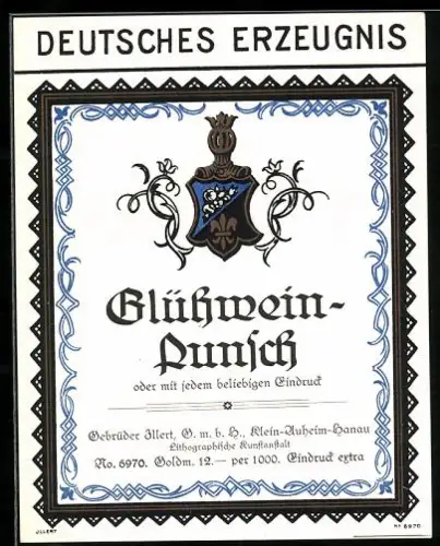 Getränkeetikett Gebrüder Illert, Glühwein-Punsch, Wappen