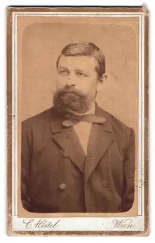 Fotografie C. Heitel, Wien, Messenhausergasse 4, Porträt eines Herrn mit Bart
