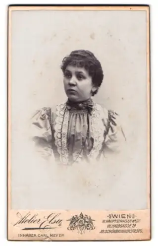 Fotografie Carl Meyer, Wien, Halbgasse 17, Porträt einer Dame