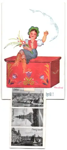 Leporello-AK Hódmezövásárhely, Kossuth tér, Városháxa, Látkép