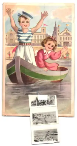 AK Middelkerke, Verschiedene Ortsansichten mit Kirche und Rathaus