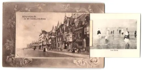 Leporello-AK Middelkerke, Hôtel de la Plage, le Kursaal, Théâtre Excelsior