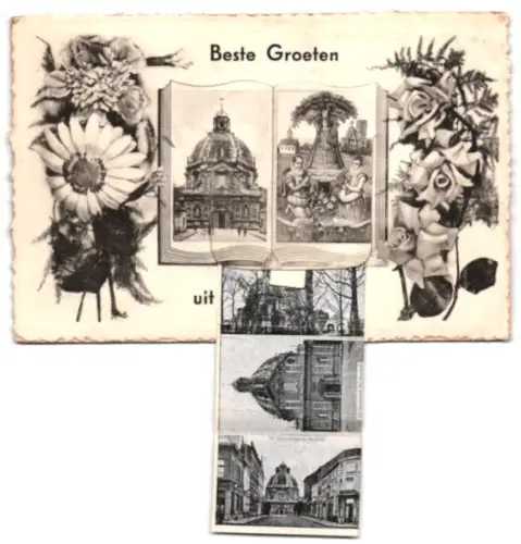 Leporello-AK Scherpenheuvel, Statiestraat e Basiliek