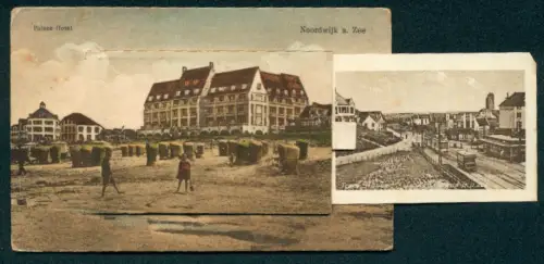 Leporello-AK Noordwijk a. Zee, Palace Hotel, Rembrandtweg, Pension Nordzee