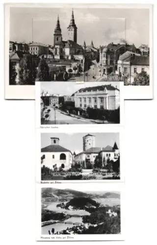 Leporello-AK Zlin, Namestie, Finacny palac, Narodna banka