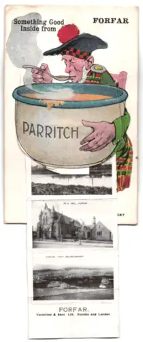 Leporello-AK Forfar, Reid Hall, Restenneth Priory, West High Street