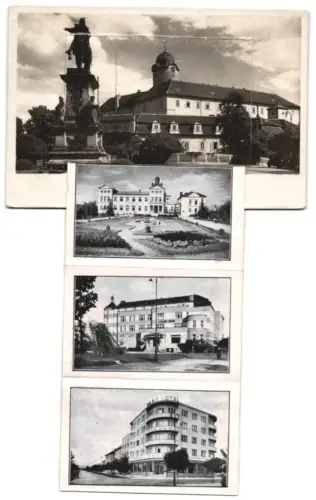 Leporello-AK Podebrady, Hotel, Panorama