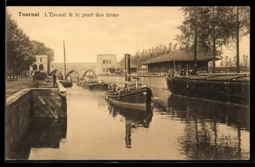 AK Tournai, L`Escaut & le pont des trous