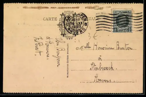 AK Zeebrugge, Monument Anglais, Inauguration 1918