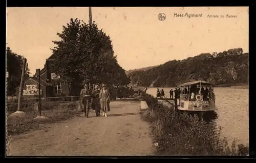 AK Heer-Agimont, Arrivée du bateau