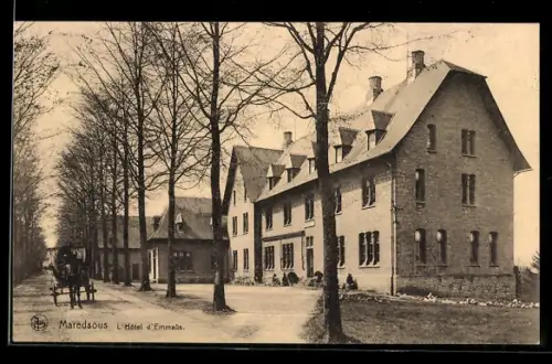 AK Maredsous, L`Hotel d`Emmaüs mit Kutsche