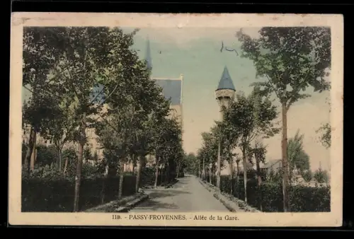 AK Passy-Froyennes, Allée de la Gare