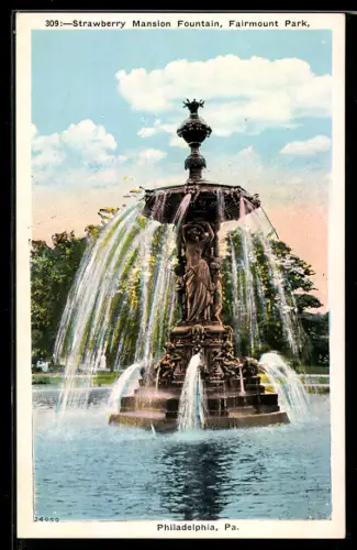 AK Philadelphia, PA, Strawberry Mansion Fountain