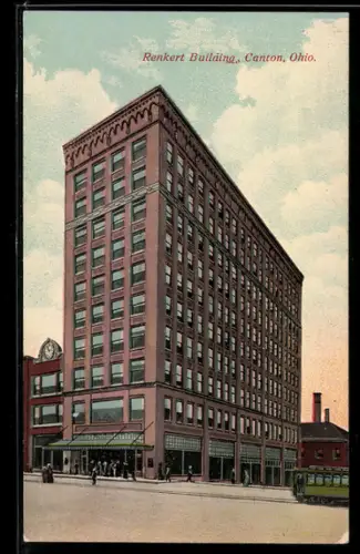 AK Canton, OH, Renkert Building, Strassenbahn