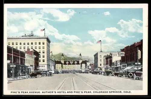 AK Colorado Springs, CO, Pike`s Peak Avenue, Auther`s Hotel and Pike`s Peak