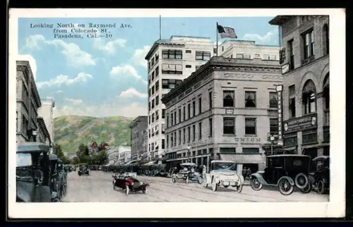 AK Pasadena, CA, Looking North on Raymond Avenue from Colorado Street