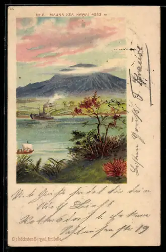 AK Mauna Kea, HI, Panorama with a mountain