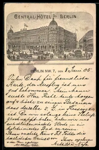 AK Berlin, Central-Hôtel Berlin