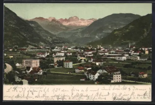 AK Bozen, Panorama mit Rosengarten