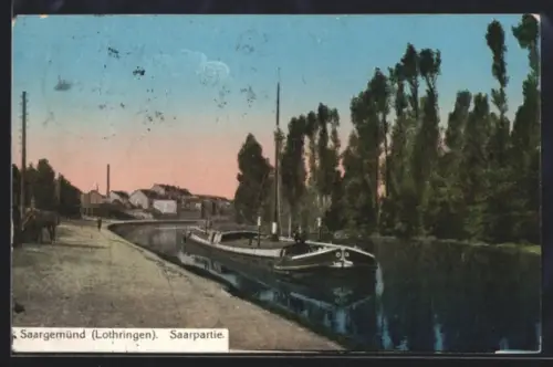 AK Saargemünd /Lothringen, Saarpartie