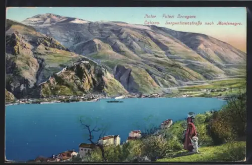 AK Cattaro, Serpentinienstrasse nach Montenegro