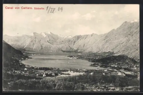 AK Cattaro, Canal von Cattaro. Südseite